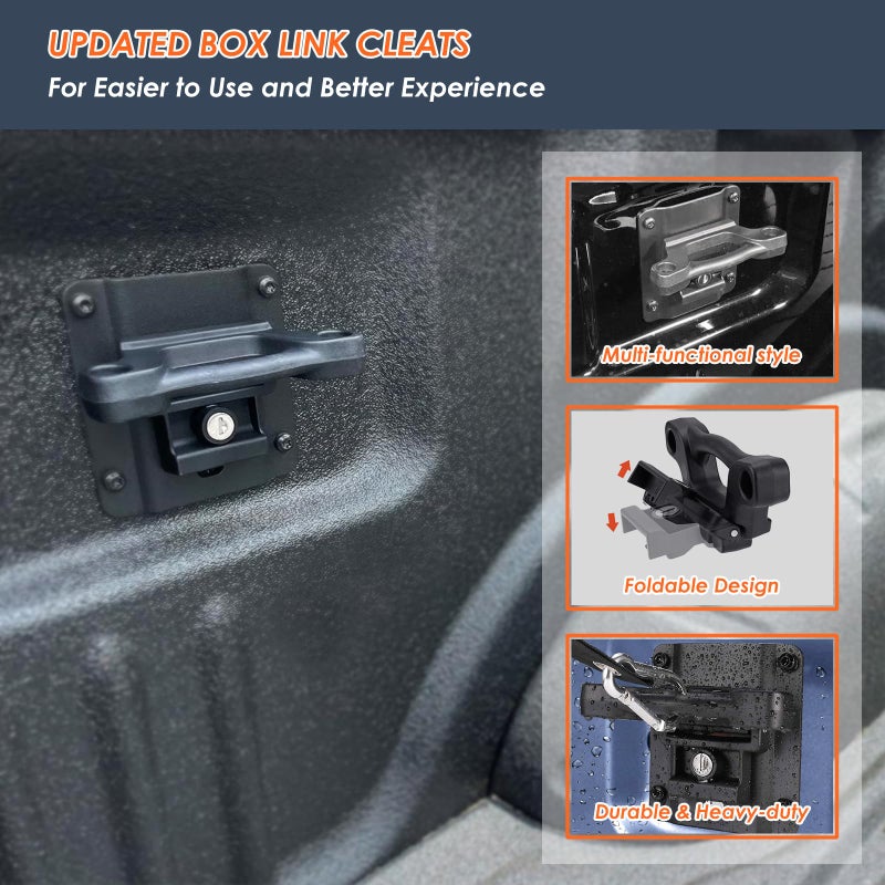 Morkot 4Pcs Truck Bed Tie Down Anchors Boxlink Cleats & Plates Compatible with Ford F150 F250 F350 & Raptor 2015-2024 2025 - Image 2